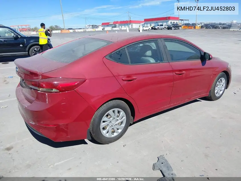 2018 HYUNDAI ELANTRA VIN KMHD74LF2JU452803 — фото 4