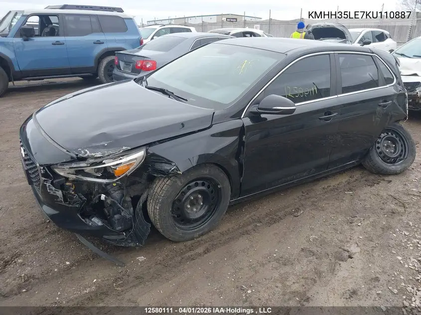 2019 HYUNDAI ELANTRA VIN KMHH35LE7KU110887 — фото 2
