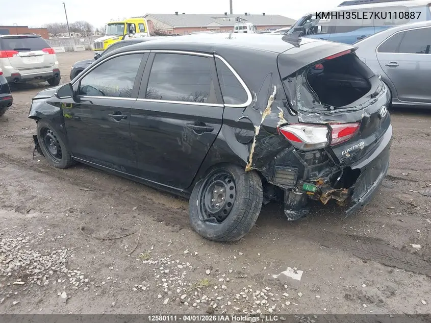 2019 HYUNDAI ELANTRA VIN KMHH35LE7KU110887 — фото 3