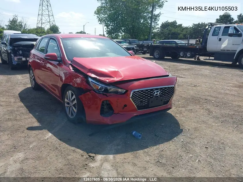 HYUNDAI ELANTRA 2019, VIN KMHH35LE4KU105503