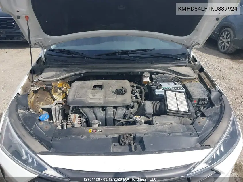 2019 HYUNDAI ELANTRA VIN KMHD84LF1KU839924 — фото 10