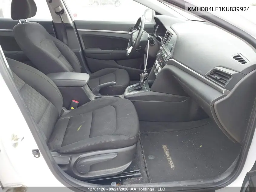 2019 HYUNDAI ELANTRA VIN KMHD84LF1KU839924 — фото 5