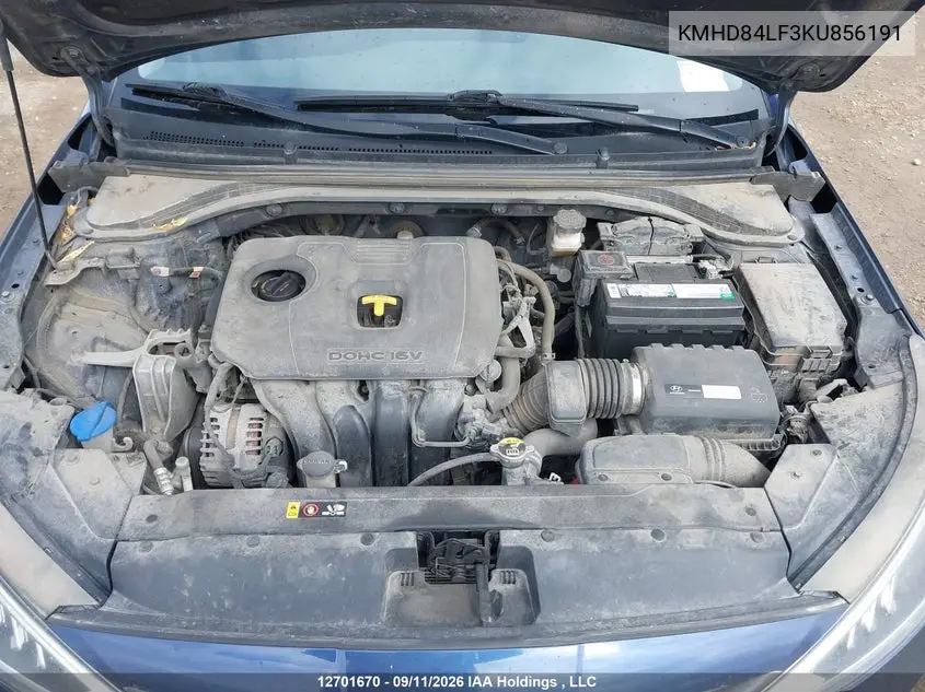 2019 HYUNDAI ELANTRA VIN KMHD84LF3KU856191 — фото 10