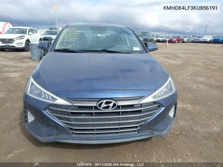 2019 HYUNDAI ELANTRA VIN KMHD84LF3KU856191 — фото 13