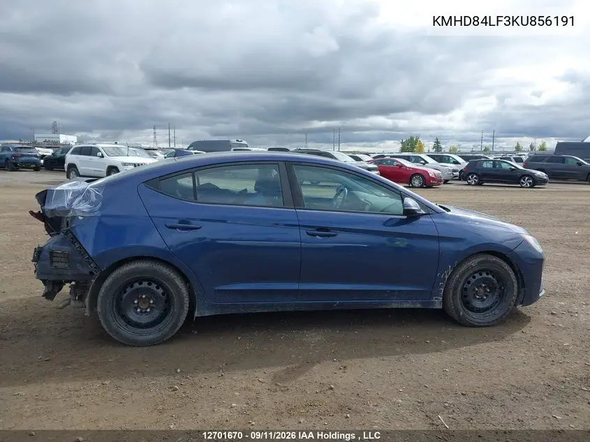 2019 HYUNDAI ELANTRA VIN KMHD84LF3KU856191 — фото 14