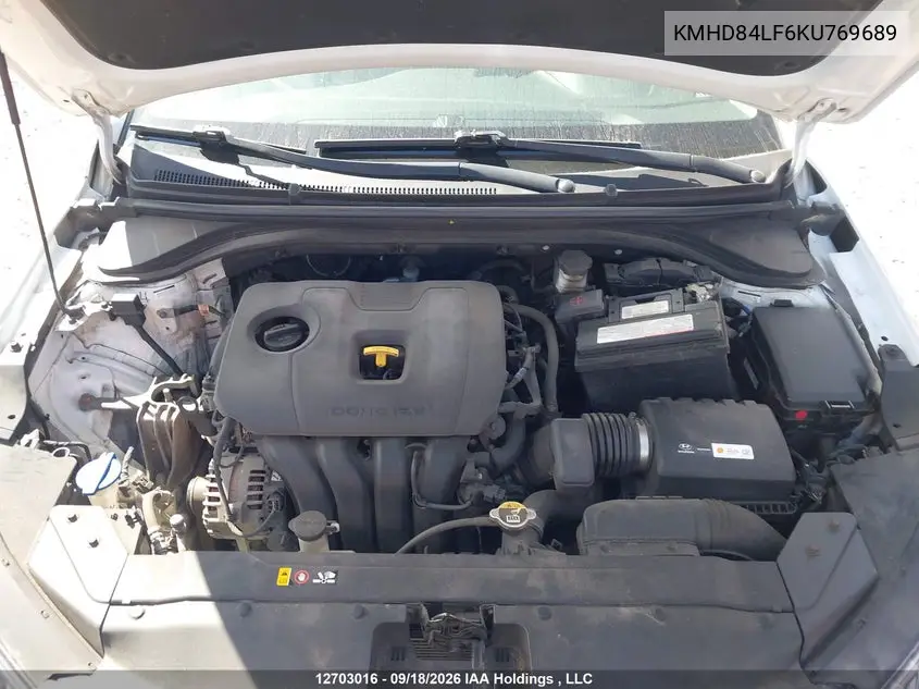2019 HYUNDAI ELANTRA VIN KMHD84LF6KU769689 — фото 10