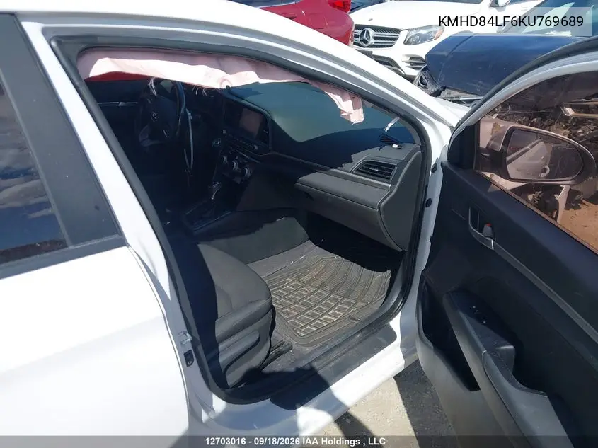 2019 HYUNDAI ELANTRA VIN KMHD84LF6KU769689 — фото 5