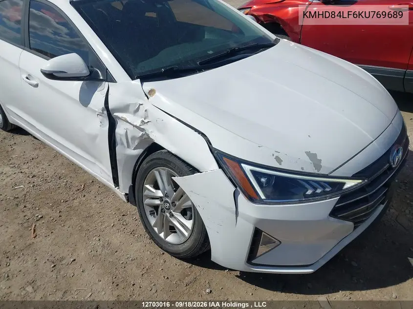 2019 HYUNDAI ELANTRA VIN KMHD84LF6KU769689 — фото 6