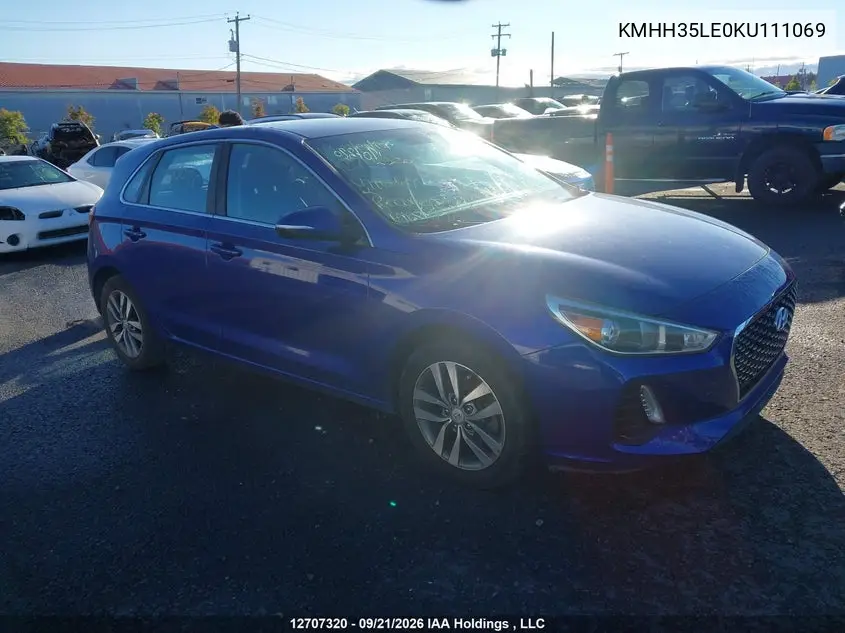 HYUNDAI ELANTRA 2019, VIN KMHH35LE0KU111069