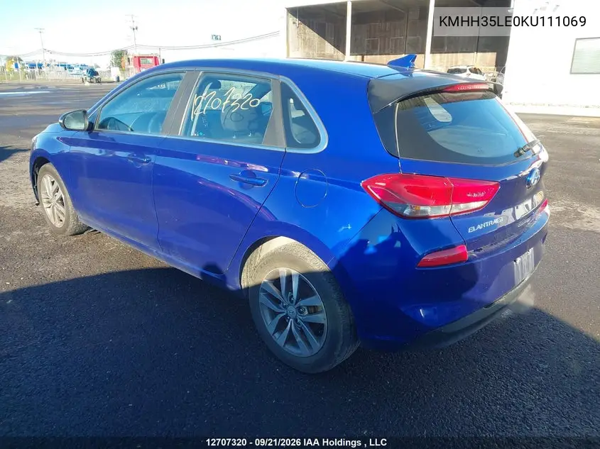 2019 HYUNDAI ELANTRA VIN KMHH35LE0KU111069 — фото 3