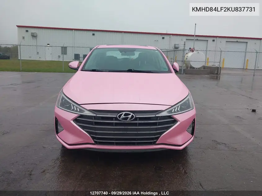 2019 HYUNDAI ELANTRA VIN KMHD84LF2KU837731 — фото 12