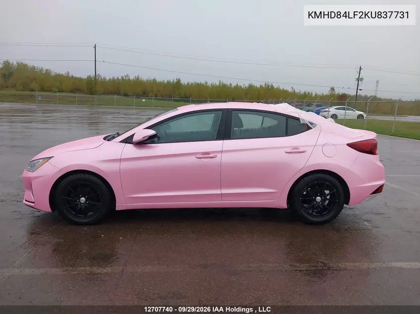 2019 HYUNDAI ELANTRA VIN KMHD84LF2KU837731 — фото 14