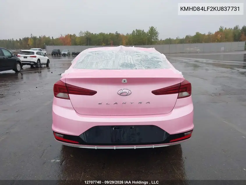 2019 HYUNDAI ELANTRA VIN KMHD84LF2KU837731 — фото 16
