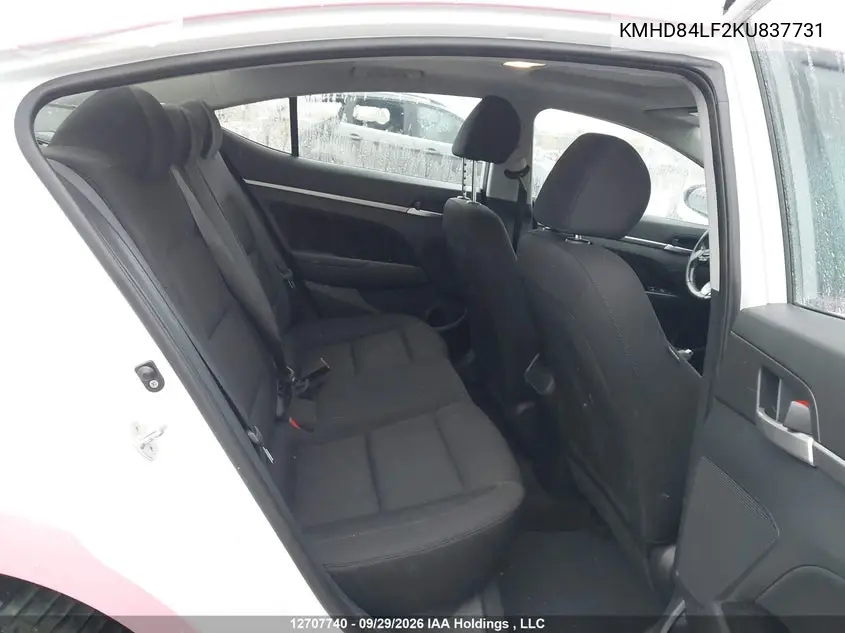 2019 HYUNDAI ELANTRA VIN KMHD84LF2KU837731 — фото 8