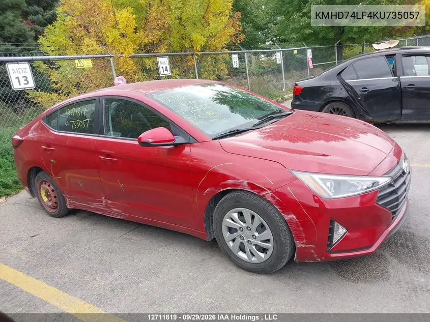 2019 HYUNDAI ELANTRA VIN KMHD74LF4KU735057 — фото 13