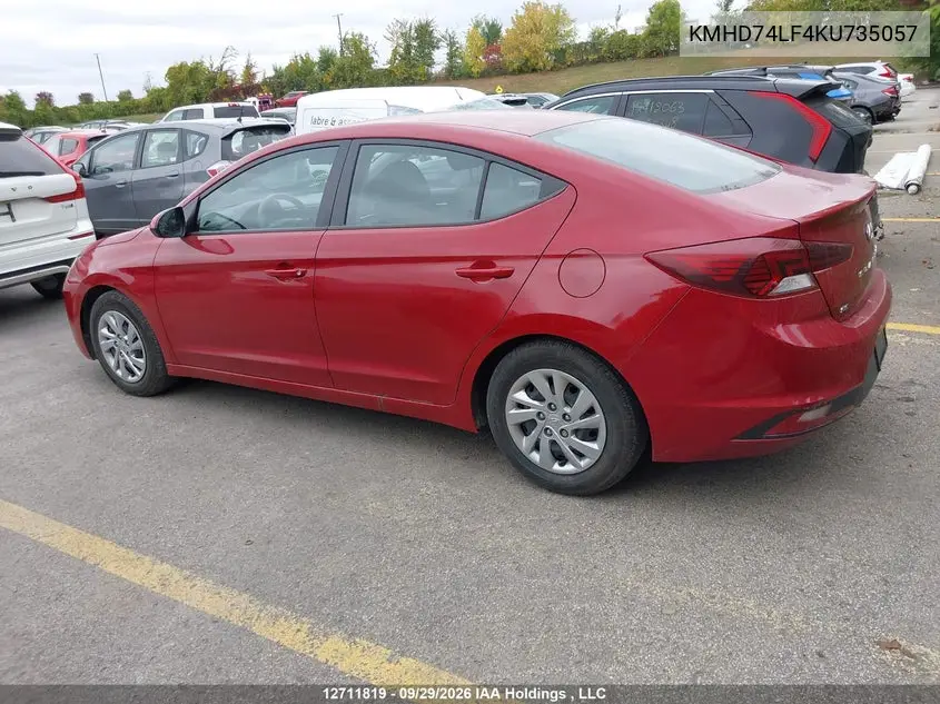 2019 HYUNDAI ELANTRA VIN KMHD74LF4KU735057 — фото 14