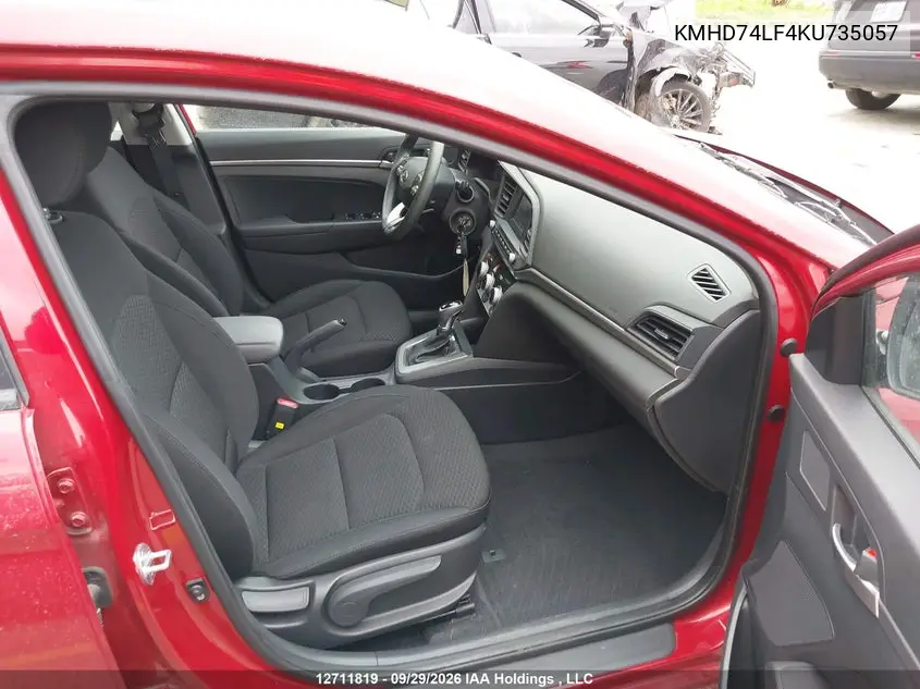 2019 HYUNDAI ELANTRA VIN KMHD74LF4KU735057 — фото 5