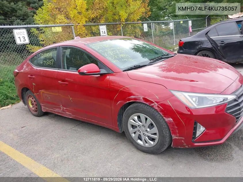 2019 HYUNDAI ELANTRA VIN KMHD74LF4KU735057 — фото 6