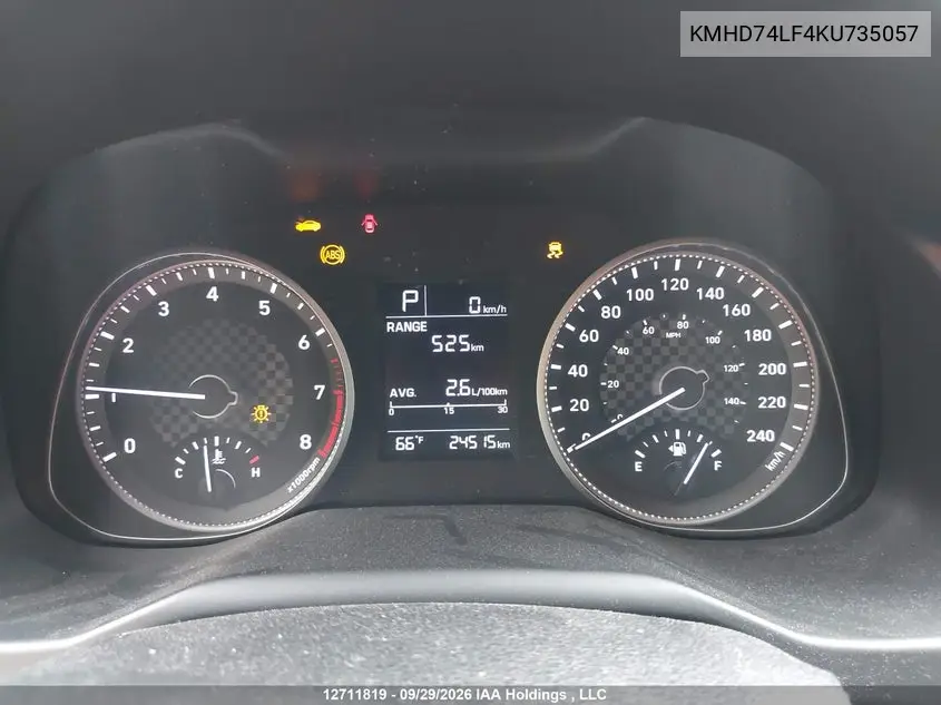 2019 HYUNDAI ELANTRA VIN KMHD74LF4KU735057 — фото 7