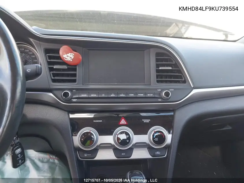 2019 HYUNDAI ELANTRA VIN KMHD84LF9KU739554 — фото 16
