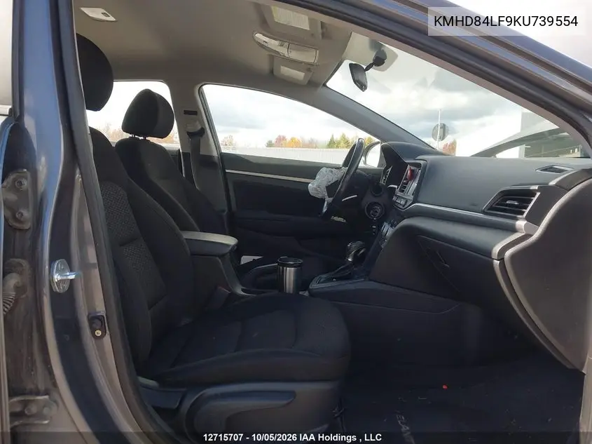 2019 HYUNDAI ELANTRA VIN KMHD84LF9KU739554 — фото 5