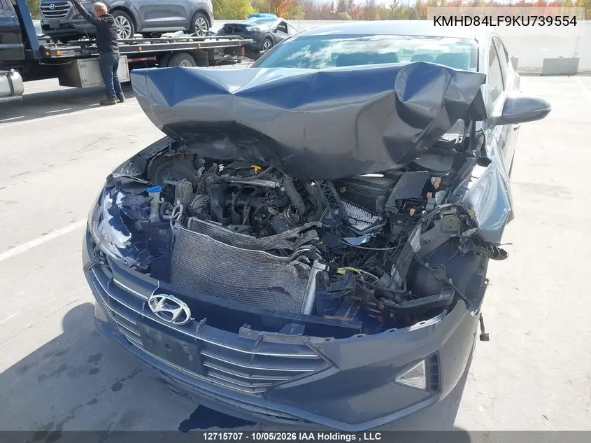 2019 HYUNDAI ELANTRA VIN KMHD84LF9KU739554 — фото 6