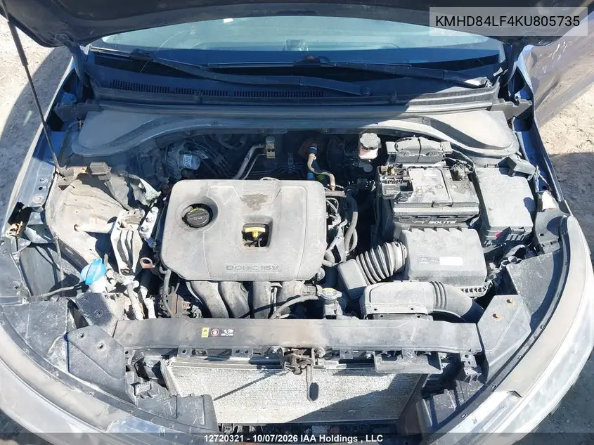 2019 HYUNDAI ELANTRA VIN KMHD84LF4KU805735 — фото 10
