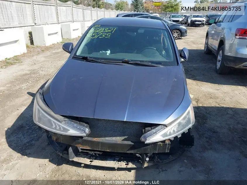2019 HYUNDAI ELANTRA VIN KMHD84LF4KU805735 — фото 12