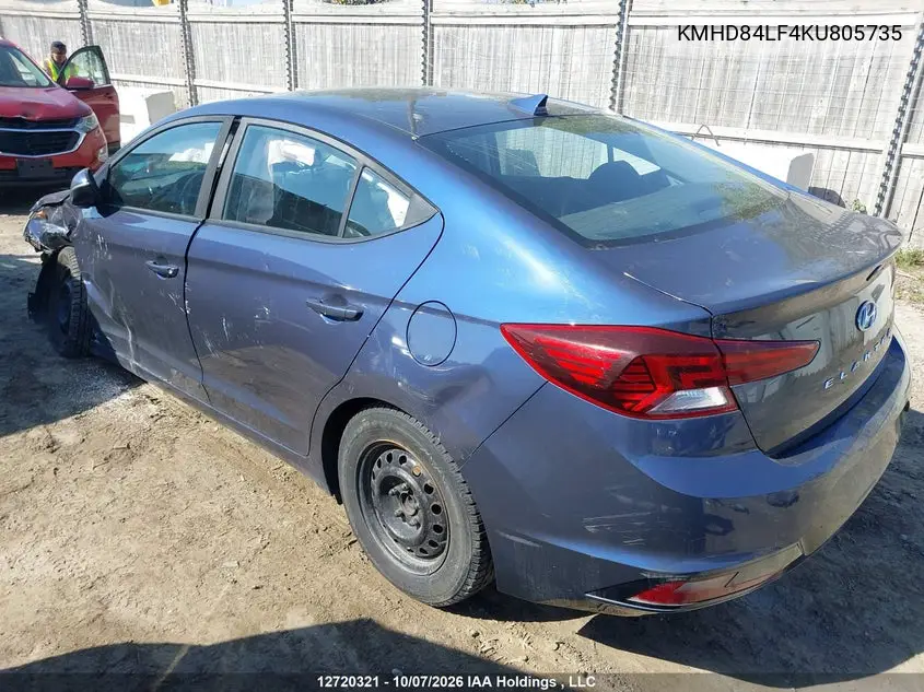 2019 HYUNDAI ELANTRA VIN KMHD84LF4KU805735 — фото 14