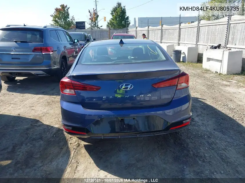 2019 HYUNDAI ELANTRA VIN KMHD84LF4KU805735 — фото 16