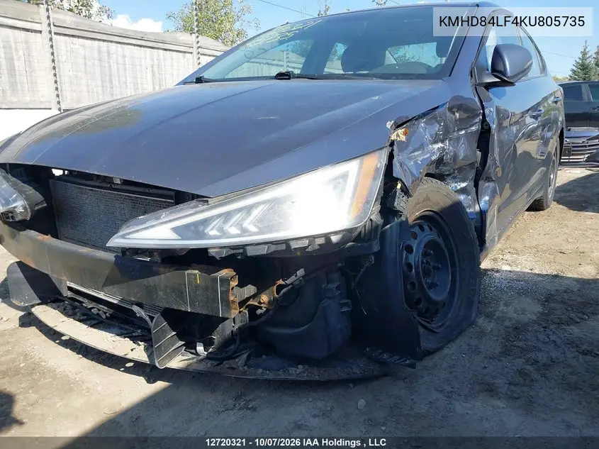 2019 HYUNDAI ELANTRA VIN KMHD84LF4KU805735 — фото 6
