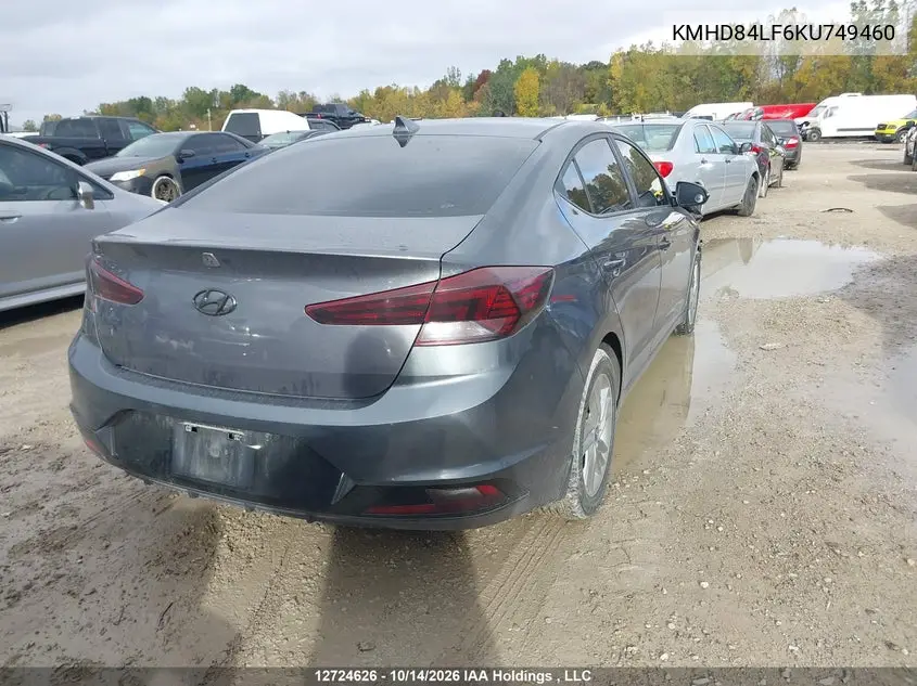 2019 HYUNDAI ELANTRA VIN KMHD84LF6KU749460 — фото 4