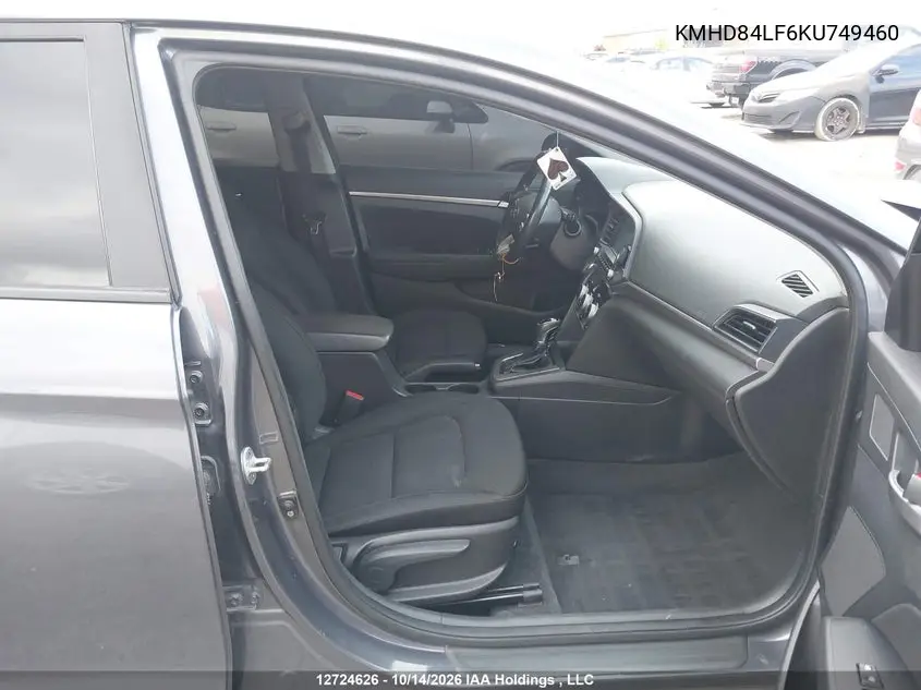 2019 HYUNDAI ELANTRA VIN KMHD84LF6KU749460 — фото 5