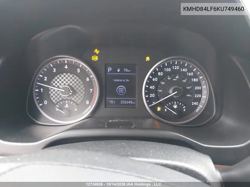 2019 HYUNDAI ELANTRA VIN KMHD84LF6KU749460 — фото 7