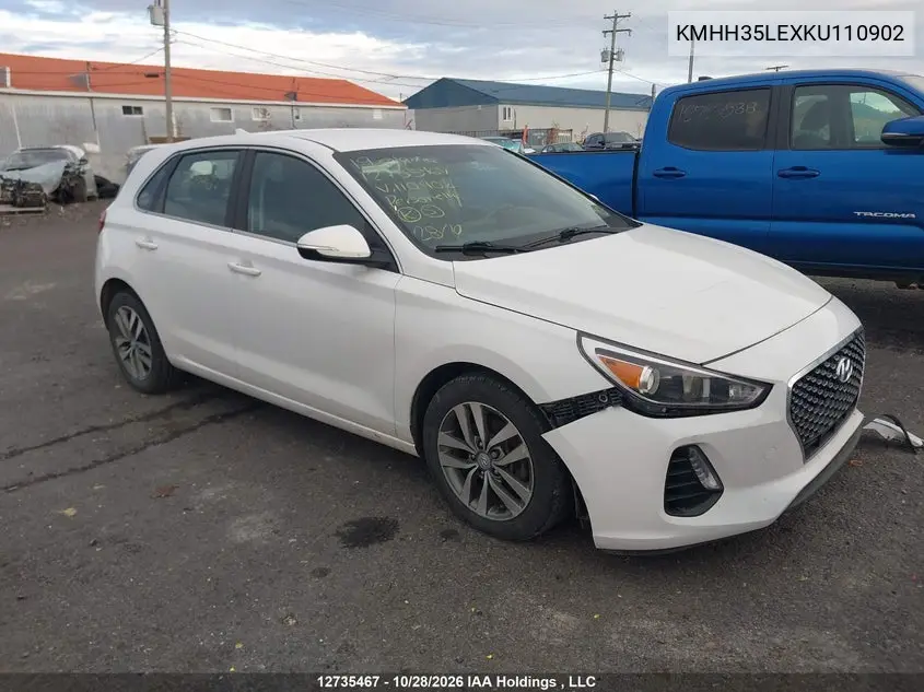 HYUNDAI ELANTRA 2019, VIN KMHH35LEXKU110902