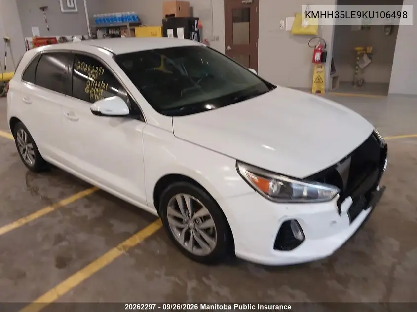 HYUNDAI ELANTRA 2019, VIN KMHH35LE9KU106498