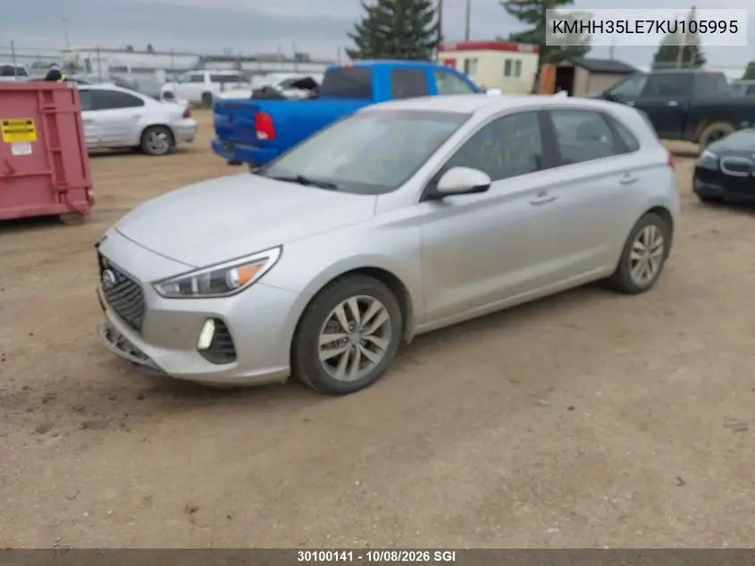 2019 HYUNDAI ELANTRA VIN KMHH35LE7KU105995 — фото 2