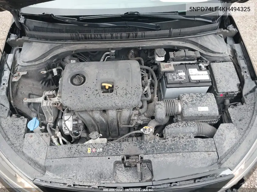 2019 HYUNDAI ELANTRA VIN 5NPD74LF4KH494325 — фото 10