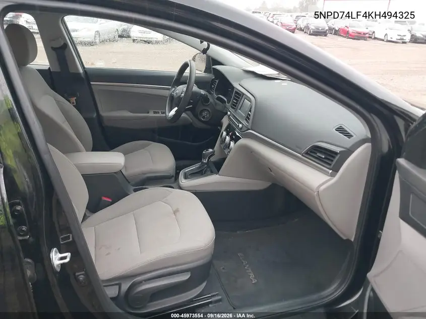 2019 HYUNDAI ELANTRA VIN 5NPD74LF4KH494325 — фото 5