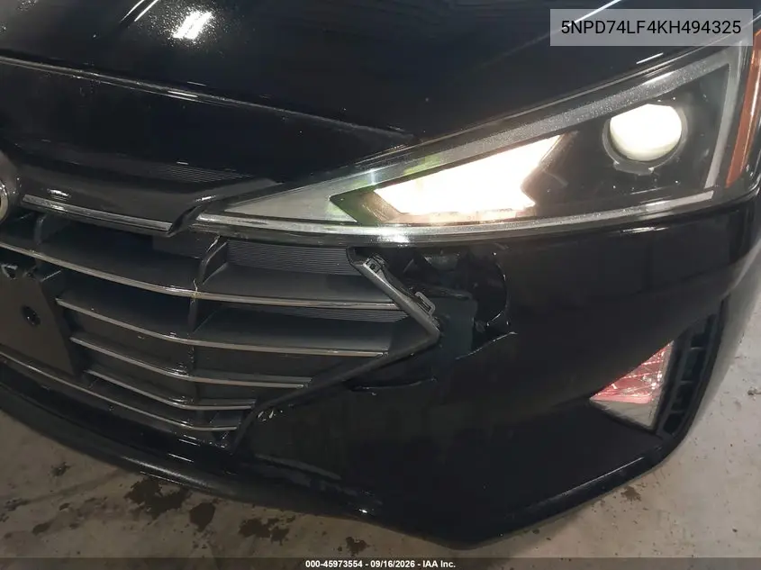 2019 HYUNDAI ELANTRA VIN 5NPD74LF4KH494325 — фото 6