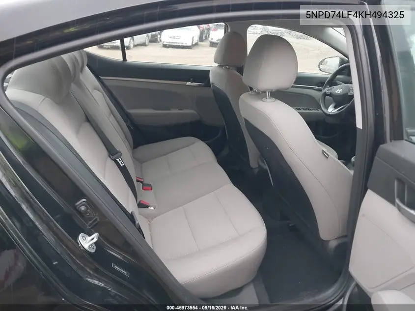 2019 HYUNDAI ELANTRA VIN 5NPD74LF4KH494325 — фото 8