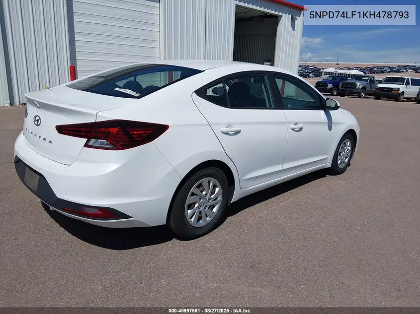 2019 HYUNDAI ELANTRA VIN 5NPD74LF1KH478793 — фото 4