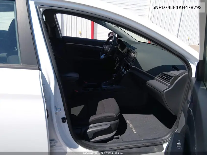 2019 HYUNDAI ELANTRA VIN 5NPD74LF1KH478793 — фото 5