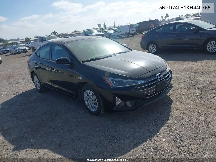 HYUNDAI ELANTRA 2019, VIN 5NPD74LF1KH440755