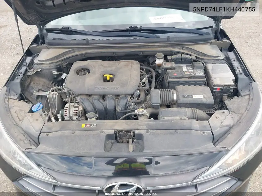 2019 HYUNDAI ELANTRA VIN 5NPD74LF1KH440755 — фото 10