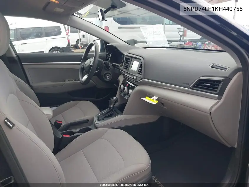 2019 HYUNDAI ELANTRA VIN 5NPD74LF1KH440755 — фото 5