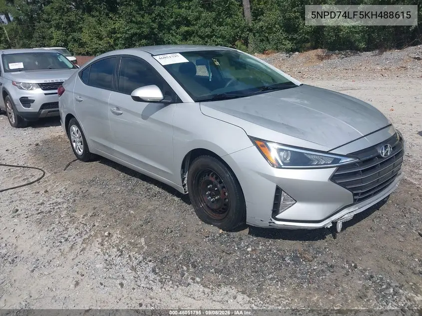 HYUNDAI ELANTRA 2019, VIN 5NPD74LF5KH488615