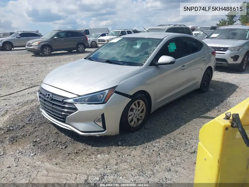 2019 HYUNDAI ELANTRA VIN 5NPD74LF5KH488615 — фото 2