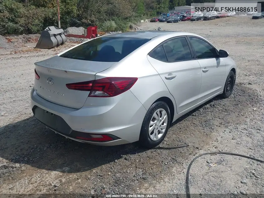 2019 HYUNDAI ELANTRA VIN 5NPD74LF5KH488615 — фото 4