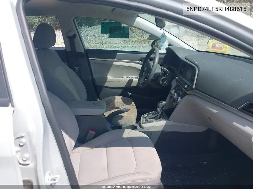 2019 HYUNDAI ELANTRA VIN 5NPD74LF5KH488615 — фото 5